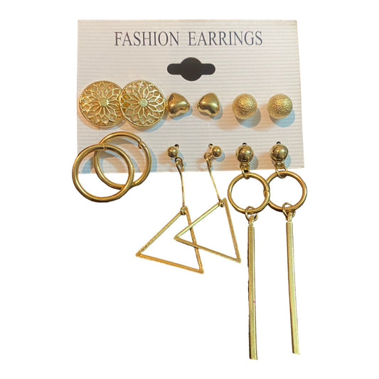 Geometric Earrings Set Golden