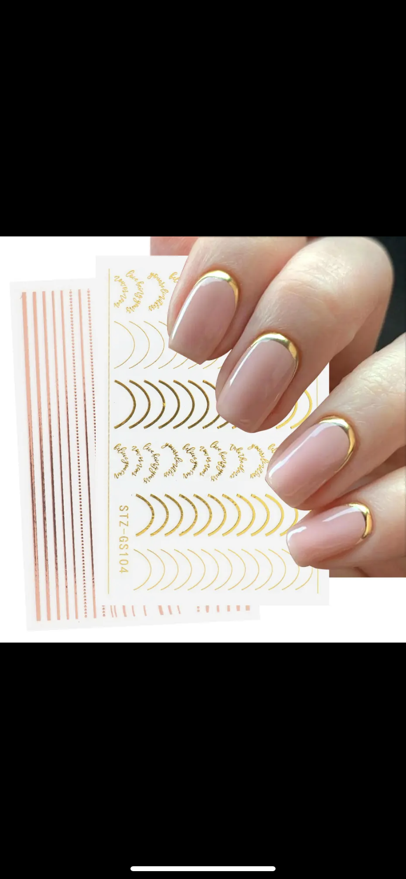 Golden Nail Sticker Sheet